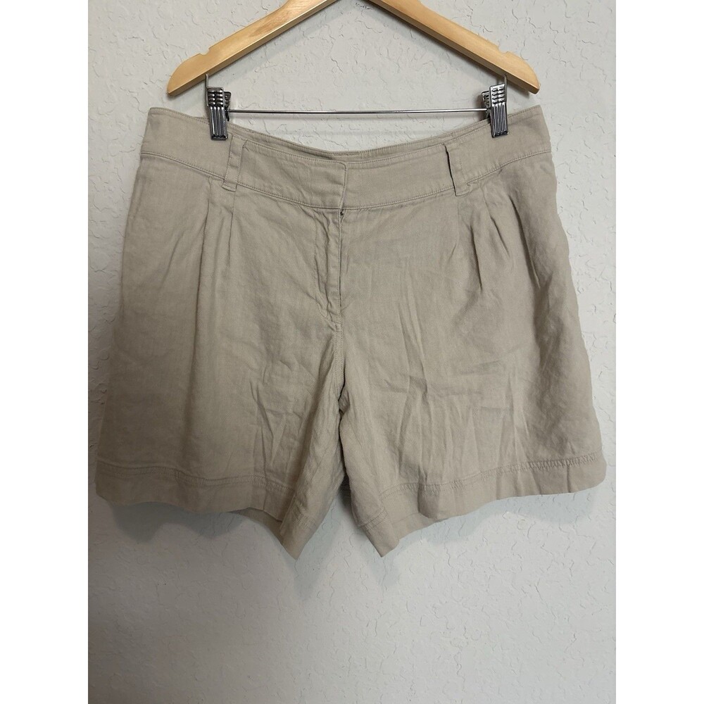 Tori Richard Linen Blend Womens Shorts Size 12 Ivory Vacation Resort Neutral